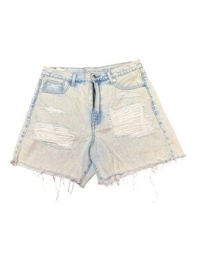 American Eagle Light Blue Distressed Denim Shorts Size 6